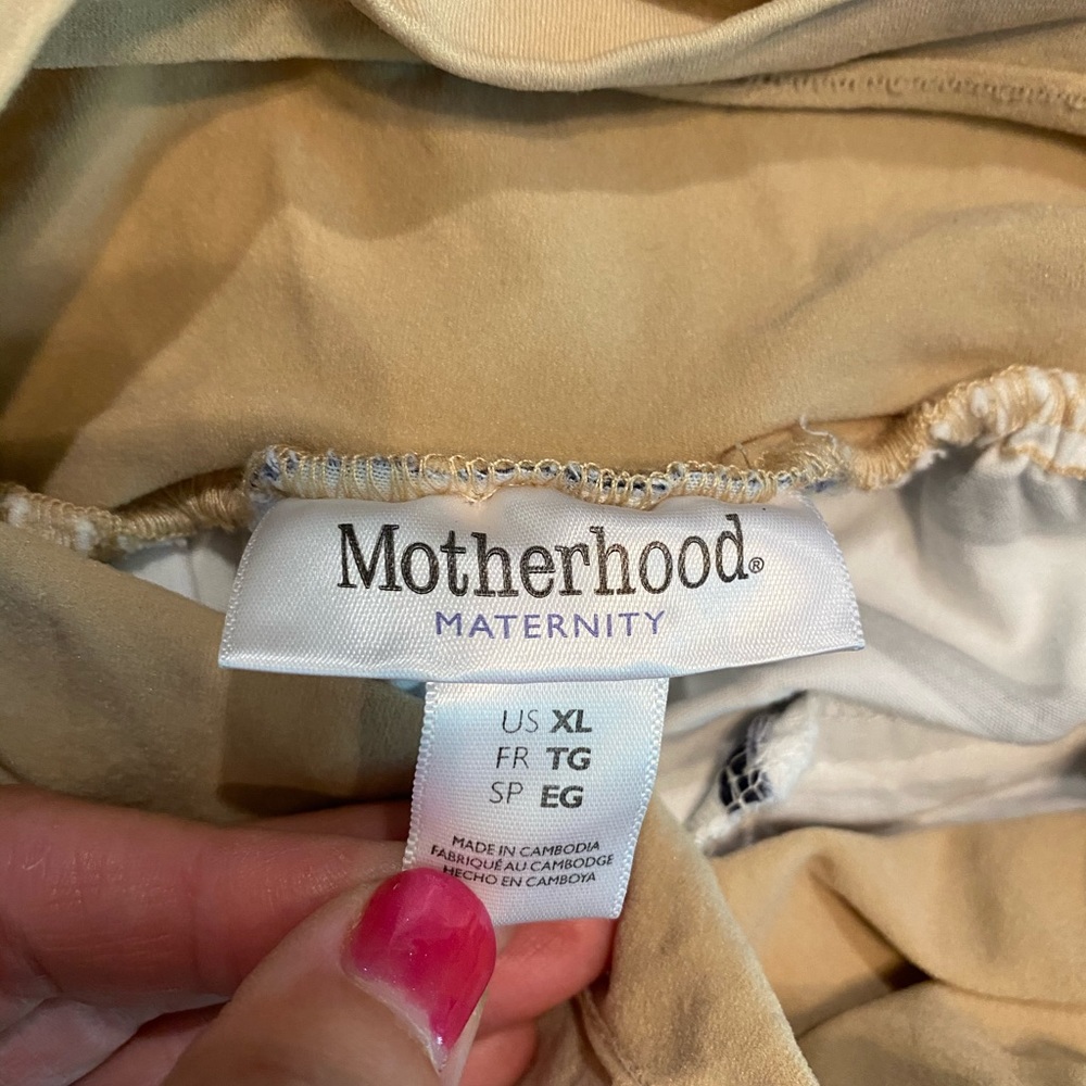 Navy and white striped Maternity shorts Morherhood